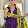 Women Silk Blend Kurti Pant Attached Dupatta Set