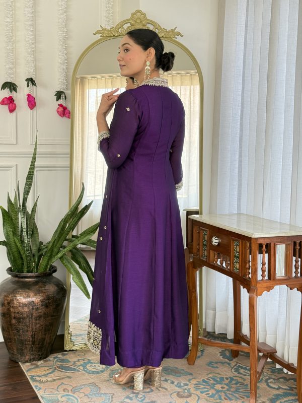 Women Silk Blend Kurti Pant Attached Dupatta Set